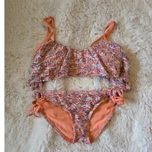 Reef 2 Piece Bikini Summer Breeze Coral Ruffle Swimsuit size Small